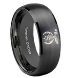 10mm Masonic Shriners Dome Brush Black Tungsten Carbide Men's Bands Ring