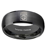 10mm Army Airborn Dome Brush Black Tungsten Carbide Wedding Band Mens