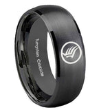 10MM Mass Effect Brush Black Dome Tungsten Carbide Men's Ring