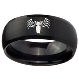 10mm Spider Dome Brush Black Tungsten Carbide Mens Wedding Band