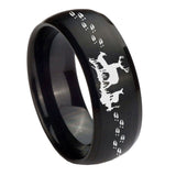 10mm Deer Hunting Dome Brush Black Tungsten Carbide Men's Engagement Band