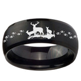 10mm Deer Hunting Dome Brush Black Tungsten Carbide Men's Engagement Band