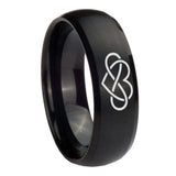 10mm Infinity Love Dome Brush Black Tungsten Carbide Mens Anniversary Ring