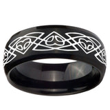 10mm Celtic Braided Dome Brush Black Tungsten Carbide Men's Engagement Band