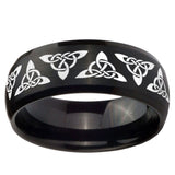 10mm Celtic Knot Dome Brush Black Tungsten Carbide Men's Engagement Band