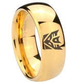 10mm Decepticon Transformers Dome Gold Tungsten Carbide Wedding Engagement Ring