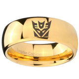 10mm Decepticon Transformers Dome Gold Tungsten Carbide Wedding Engagement Ring