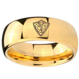 10mm CTR Dome Gold Tungsten Carbide Men's Promise Rings