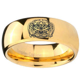 10mm Masonic 32 Degree Freemason Dome Gold Tungsten Carbide Men's Engagement Band