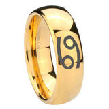 10mm Cancer Horoscope Dome Gold Tungsten Carbide Wedding Band Ring