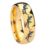 10mm Multiple Lizard Dome Gold Tungsten Carbide Men's Wedding Band