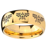 10mm Multiple Zelda Skyward Sword Dome Gold Tungsten Carbide Wedding Band Mens