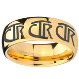 10mm Multiple CTR Dome Gold Tungsten Carbide Men's Bands Ring