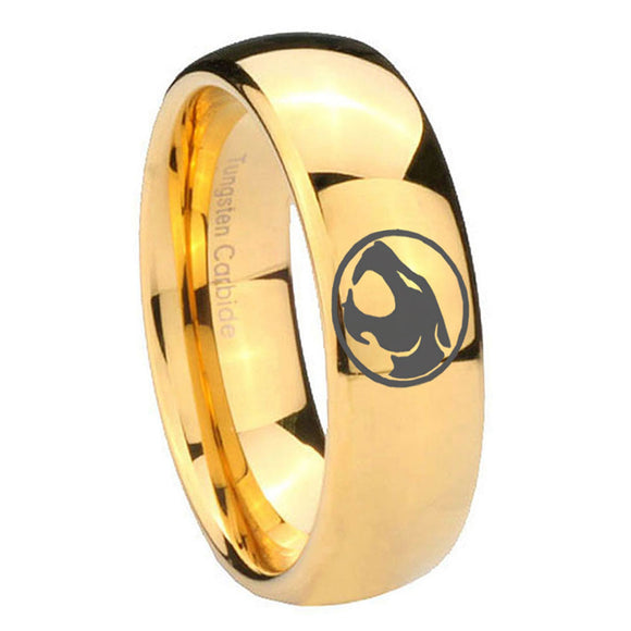 10mm Thundercat Dome Gold Tungsten Carbide Wedding Band Ring