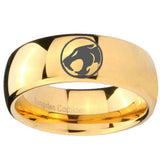 10mm Thundercat Dome Gold Tungsten Carbide Wedding Band Ring