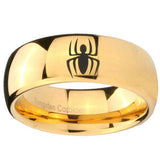 10mm Spiderman Dome Gold Tungsten Carbide Mens Wedding Band
