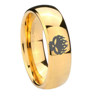 10mm Offspring Dome Gold Tungsten Carbide Men's Wedding Ring