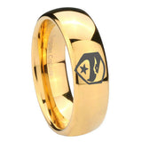 10mm GI Joe Eagle Dome Gold Tungsten Carbide Personalized Ring