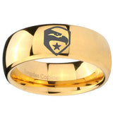 10mm GI Joe Eagle Dome Gold Tungsten Carbide Personalized Ring