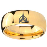 10mm Klingon Dome Gold Tungsten Carbide Men's Engagement Ring