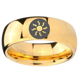 10mm Magic The Gathering Dome Gold Tungsten Carbide Mens Wedding Ring