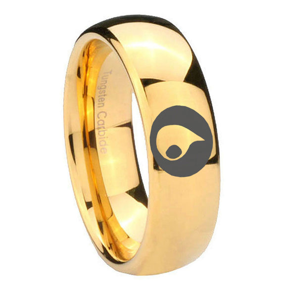 10mm Magic Gathering Dome Gold Tungsten Carbide Rings for Men