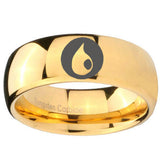 10mm Magic Gathering Dome Gold Tungsten Carbide Rings for Men