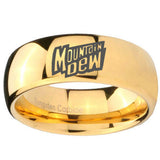 10mm Mountain Dew Dome Gold Tungsten Carbide Mens Wedding Ring