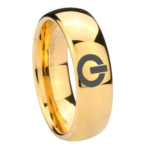 10mm Power Dome Gold Tungsten Carbide Men's Promise Rings
