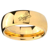 10mm LA Dogers MLB Baseball Dome Gold Tungsten Carbide Mens Promise Ring
