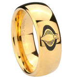 10mm Cobra Dome Gold Tungsten Carbide Custom Mens Ring