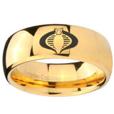 10mm Cobra Dome Gold Tungsten Carbide Custom Mens Ring