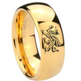 10mm Dragon Dome Gold Tungsten Carbide Mens Engagement Ring