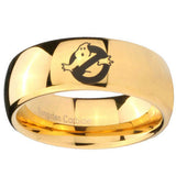 10mm Ghostbusters Dome Gold Tungsten Carbide Men's Wedding Band