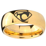 10mm House of Van Dome Gold Tungsten Carbide Mens Wedding Ring