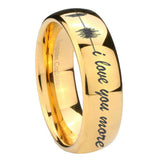 10mm Sound Wave, I love you more Dome Gold Tungsten Carbide Men's Promise Rings