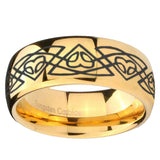10mm Celtic Braided Dome Gold Tungsten Carbide Wedding Band Mens