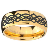 10mm Celtic Knot Dome Gold Tungsten Carbide Custom Ring for Men