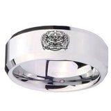 10mm Masonic 32 Degree Freemason Beveled Edges Silver Tungsten Carbide Rings for Men