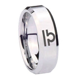 10mm Libra Horoscope Beveled Edges Silver Tungsten Carbide Men's Promise Rings