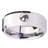 10mm Thundercat Beveled Edges Silver Tungsten Carbide Anniversary Ring