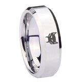 10mm Maximal Beveled Edges Silver Tungsten Carbide Anniversary Ring