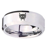 10mm Maximal Beveled Edges Silver Tungsten Carbide Anniversary Ring