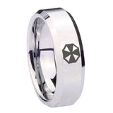 10mm Resident Evil Beveled Edges Silver Tungsten Carbide Men's Promise Rings