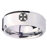 10mm Resident Evil Beveled Edges Silver Tungsten Carbide Men's Promise Rings