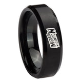 10mm Mountain Dew Beveled Edges Brush Black Tungsten Carbide Men's Band Ring