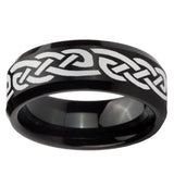 10mm Celtic Knot Infinity Love Beveled Edges Brush Black Tungsten Men's Engagement Ring