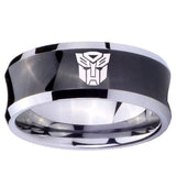 10mm Transformers Autobot Concave Black Tungsten Carbide Men's Wedding Ring