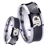 8mm CTR Concave Black Tungsten Carbide Mens Engagement Ring
