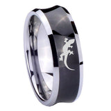 8mm Lizard Concave Black Tungsten Carbide Men's Wedding Ring
